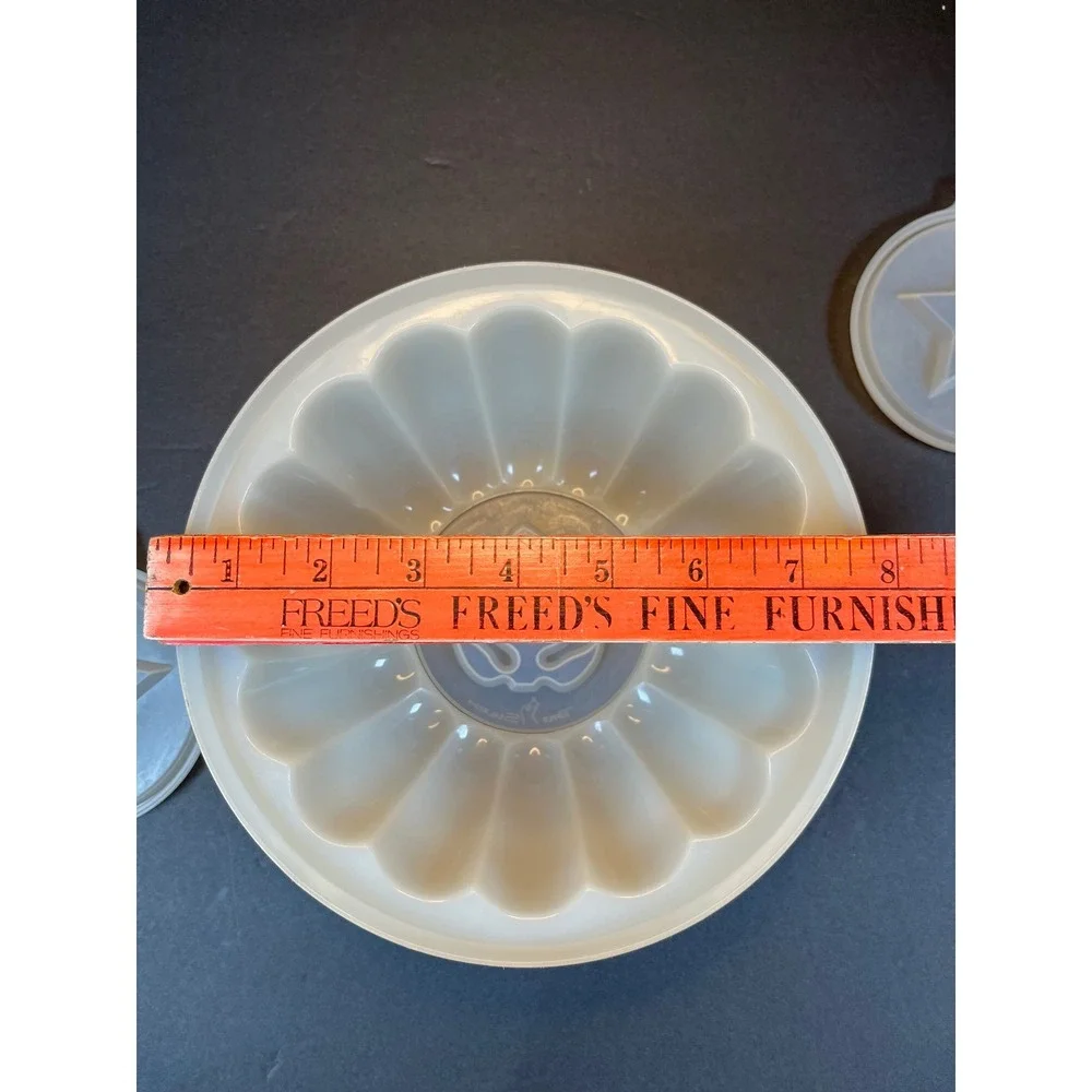 Vintage Tupperware Jello Mold Set Jel N Serve Sheer 5 Interchangeable Seals